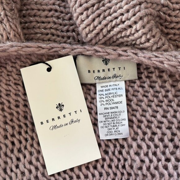 Berretti Mauve & Silver Dolman Sleeve High Low Sweater - New with Tags - Picture 4 of 4